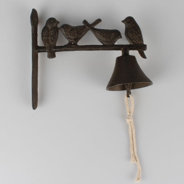 Stenski zvon iz litega železa s pticami Dakls Rustico