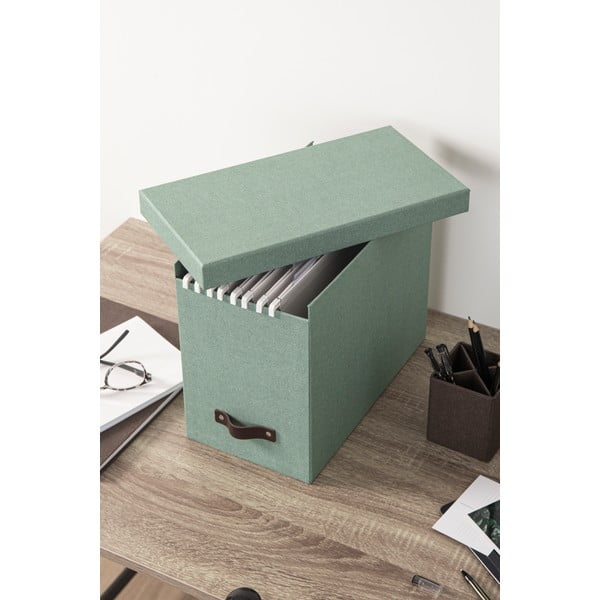 Zelen kartonast organizator za dokumente Johan Canvas Paper Laminate – Bigso-image-3