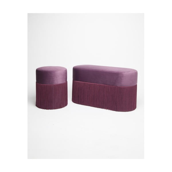 Vijolični puf z žametno prevleko Velvet Atelier, ø 36 cm-image-2