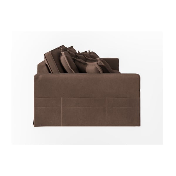 Temno rjava sedežna garnitura 236 cm Nora – Ropez-image-4