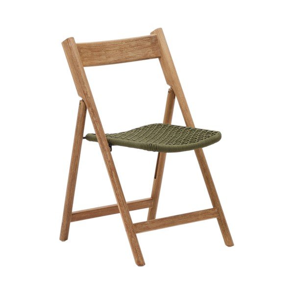 Leseni vrtni stol v zeleni in naravni barvi Dandara - Kave Home