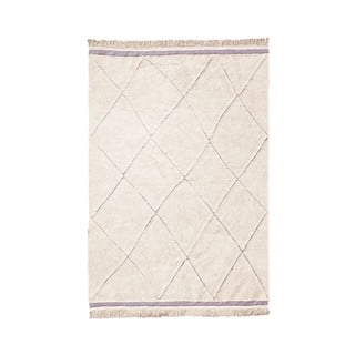 Kremno bela pralna ročno tkana bombažna preproga 120x160 cm Bereber – Lorena Canals