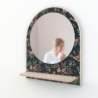Stensko ogledalo s polico ø 35 cm French Folk - Dekornik