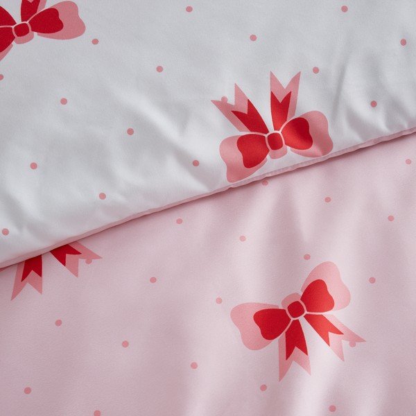 Rožnata enojna posteljnina 135x200 cm Dotty Bows – Sassy B-image-4