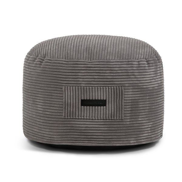 Temno siv tabure iz rebrastega žameta Om 60 – SLOWDOWN