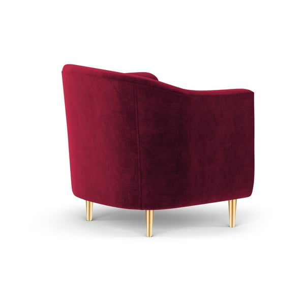 Rdeč žametni fotelj Kooko Home Corde-image-3