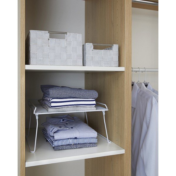 Bela zložljiva garderobna polica Compactor Stackble Rack-image-1
