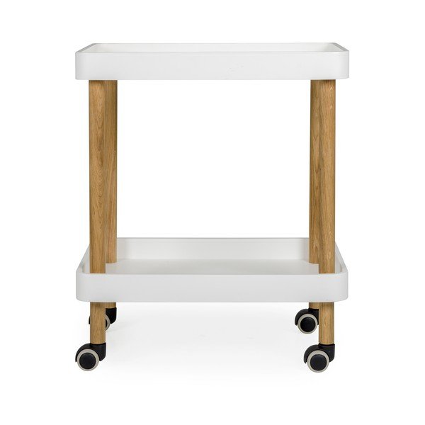 Bel servirni voziček na kolesih Tenzo Wagon Oak-image-3