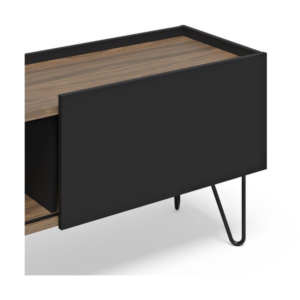 Črna/rjava TV omarica v orehovem dekorju 140x59 cm Nina – TemaHome-image-4