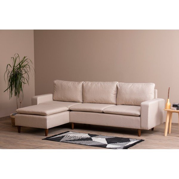 Bež kotna sedežna garnitura (levi kot) Lungo – Balcab Home-image-2