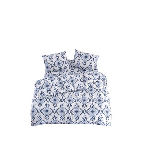 Modro-bela 3-delna enojna podaljšana posteljnina z rjuho 160x220 cm Geometric – Mila Home