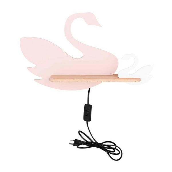 Bela/rožnata otroška svetilka Swan – Candellux Lighting