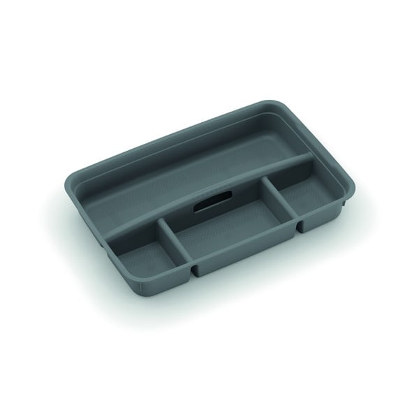 Siv plastičen razdelilnik za škatlo za shranjevanje 54,5x36x8,5 cm K Latch Box – KIS
