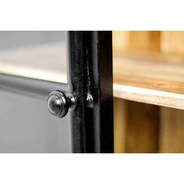 Črna vitrina iz masivnega lesa akacije 170x90 cm Kingston - HSM collection-image-1