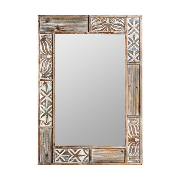 Stensko ogledalo z lesenim okvirjem 70x100 cm Bali – Burkina