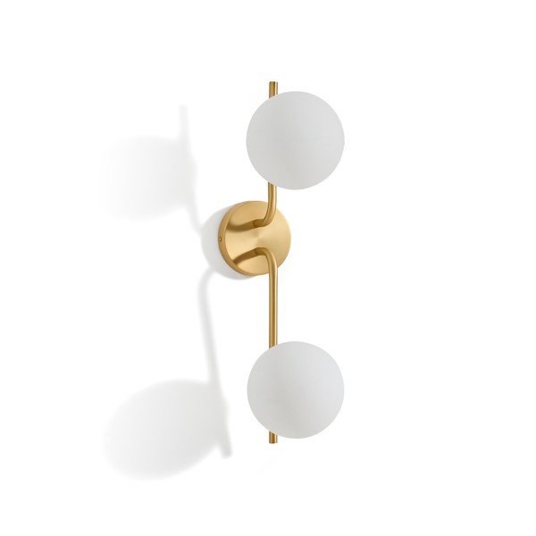 Bela/v zlati barvi stenska svetilka Brisia – Kave Home