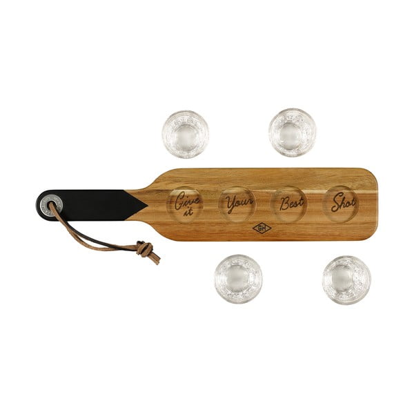 Lesena servirna deska in 4 kozarci Gentlemen's Hardware-image-2