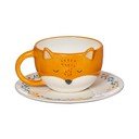 Skodelica in krožnik iz oranžnega dolomita Sass & Belle Finley Fox, 210 ml