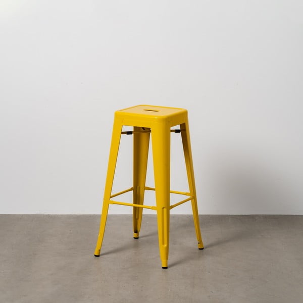 Rumeni kovinski barski stoli v kompletu 2 ks (višina sedeža 76,5 cm) – Ixia-image-1