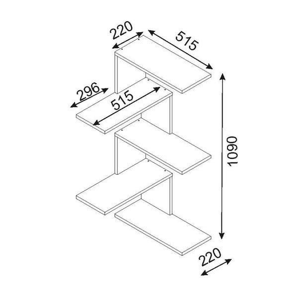 Rjava kotna stenska polica Caniko-image-2