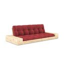 Rdeča raztegljiva sedežna garnitura iz rebrastega žameta 244 cm Base – Karup Design
