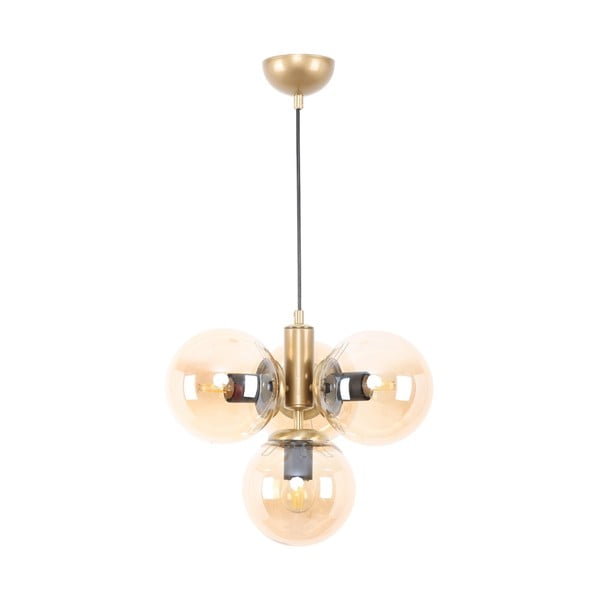 Rumena/zlata viseča svetilka s steklenim senčnikom ø 15 cm Hector – Squid Lighting