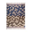 Modra/rjava odeja iz mešanice volne 130x190 cm Maze – Mette Ditmer Denmark