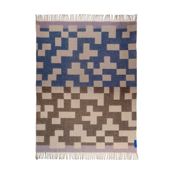 Modra/rjava odeja iz mešanice volne 130x190 cm Maze – Mette Ditmer Denmark