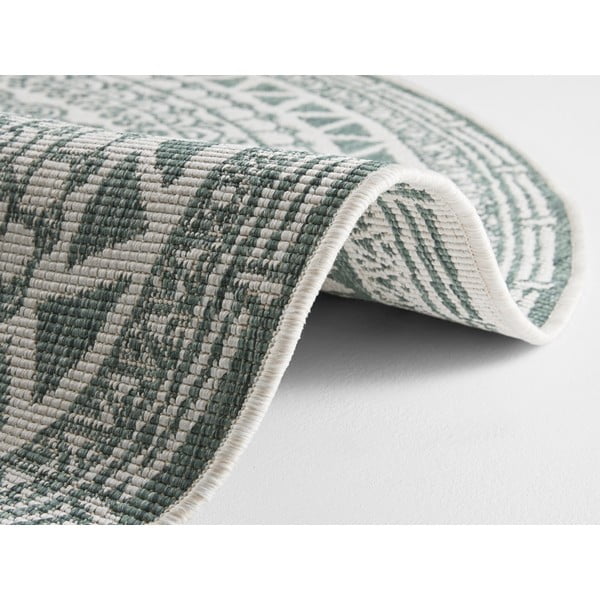 Zeleno-krem zunanja preproga NORTHRUGS Coron, ø 140 cm-image-1