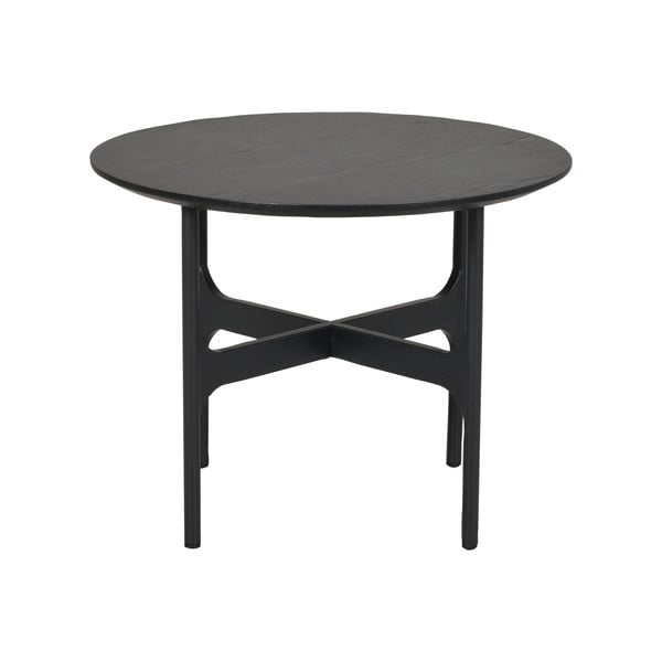Črna okrogla mizica s ploščo iz jesenovega lesa 55x55 cm Colton - Rowico