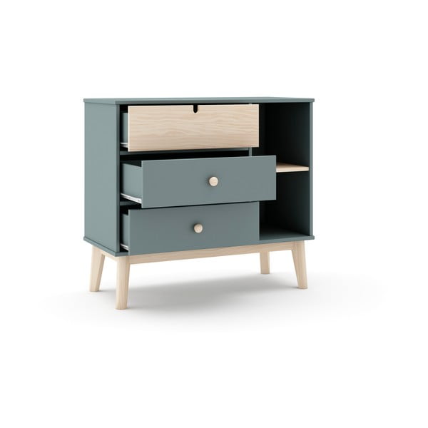 Prašno zelena otroška komoda 90x81x40 cm Estefania – Marckeric-image-3