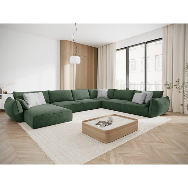 Temno zelen kotni kavč (desni kot) Vanda - Mazzini Sofas-image-1