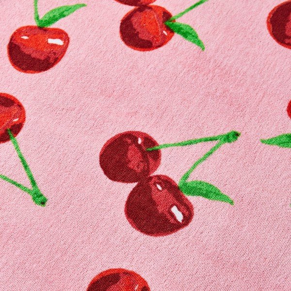 Rožnata bombažna brisača za na plažo 78x200 cm Cherries – Catherine Lansfield-image-3