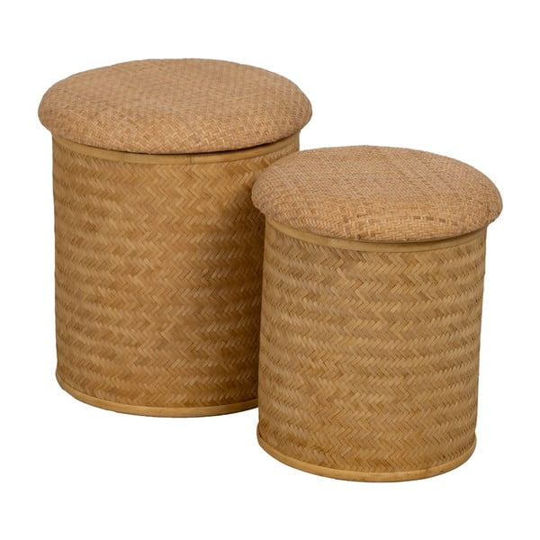 Pleten tabure v naravni barvi Rattan – Ixia