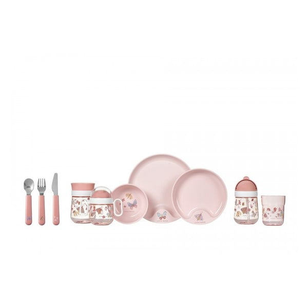 Svetlo rožnata otroška skodelica iz tritana 300 ml Flowers & butterflies – Mepal-image-2