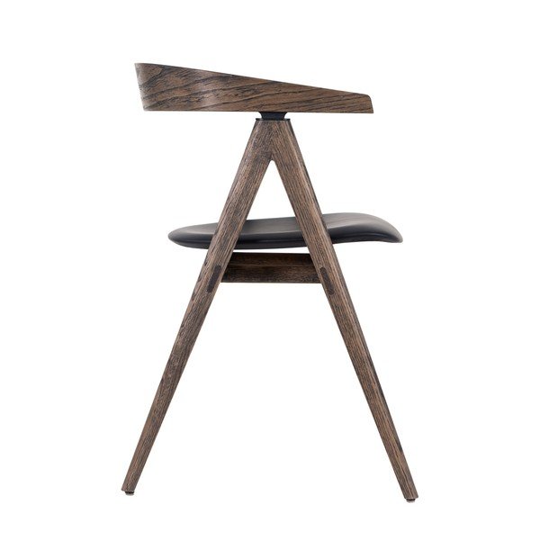 Črn/rjav jedilni stol iz masivnega hrasta Ava – Gazzda-image-2