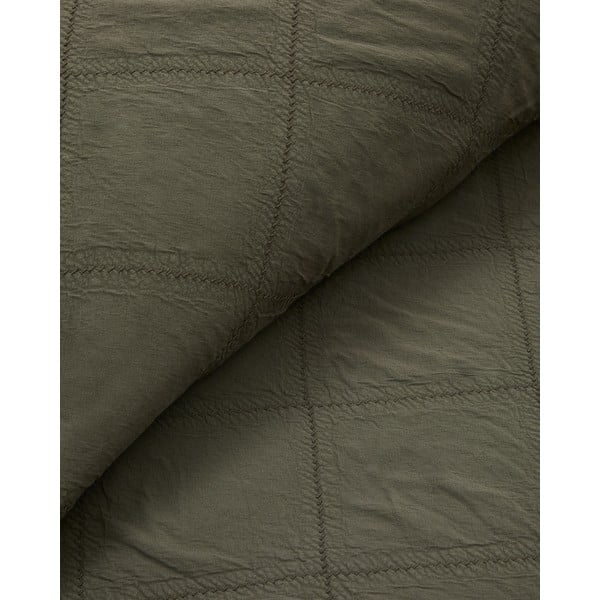 Zeleno bombažno prešito pregrinjalo 180x260 cm Serla – Kave Home-image-3