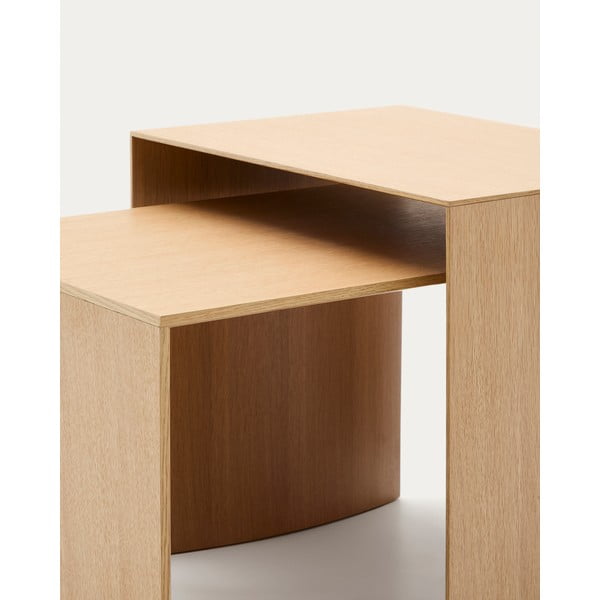 Stranska mizica v hrastovem dekorju 40x55 cm Litto – Kave Home-image-1