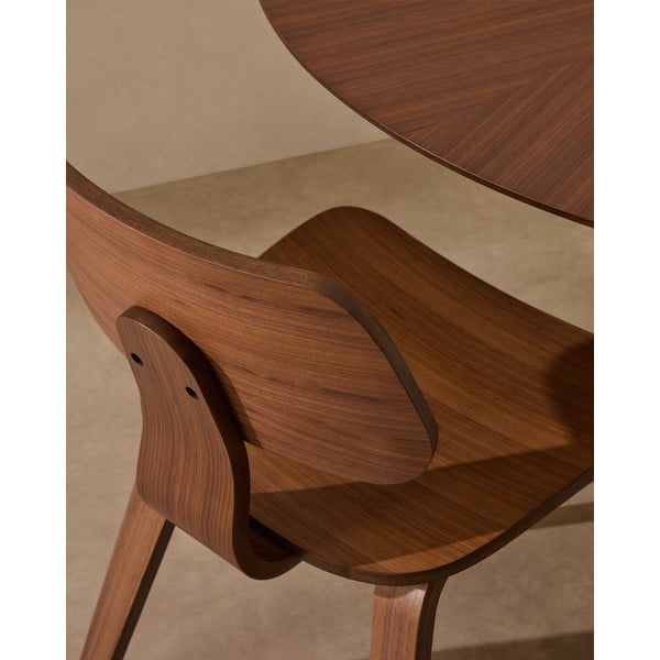 Temno rjav jedilni stol v orehovem dekorju Gena – Kave Home-image-2