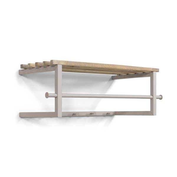 Kovinski stenski obešalnik v naravni barvi/sivorjav s polico 76 cm Marco – Spinder Design-image-2