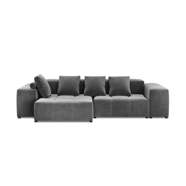 Siv žametni kotni kavč (obojestranski) Rome Velvet - Cosmopolitan Design 