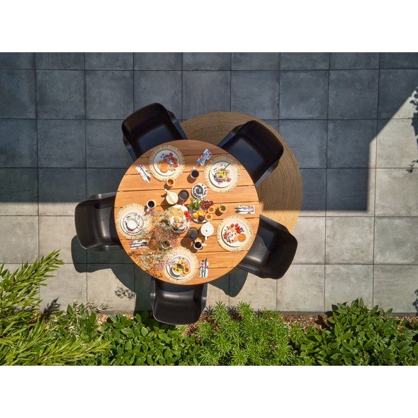 Okrogla vrtna miza iz masivnega tika ø 150 cm Stephanie – Hartman-image-1