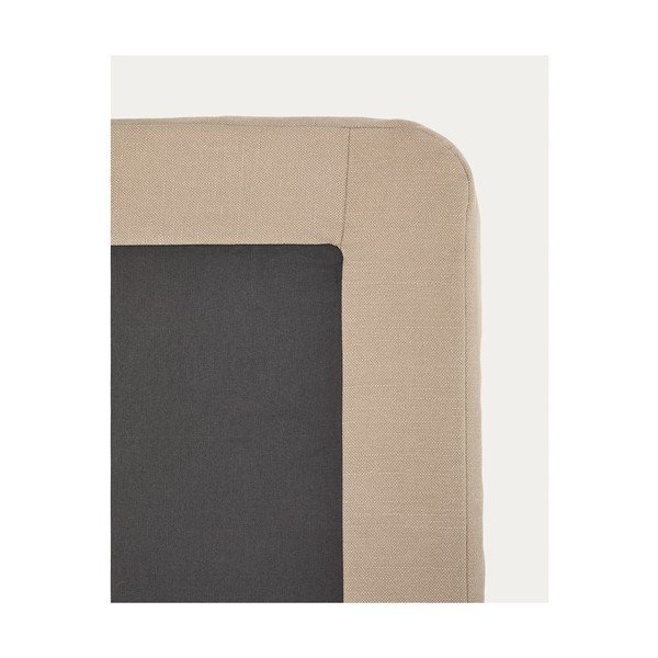 Sivorjava oblazinjena zakonska postelja brez vzglavja 180x200 cm Jaira – Kave Home-image-4