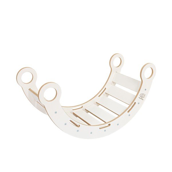 Bela gugalnica iz masivnega bora 39x75x38 cm Montessori – Meowbaby-image-2