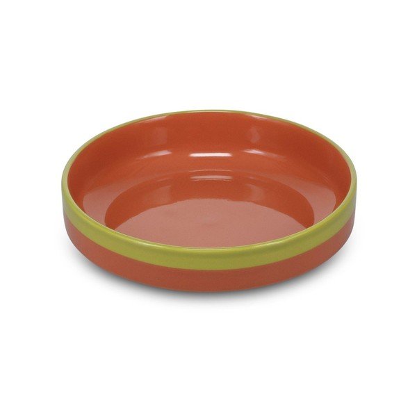 Zelen/oranžen jušni krožnik iz kamenine ø 21 cm Duo – ONA