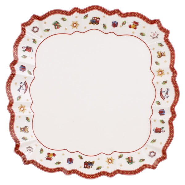Bel porcelanast servirni krožnik z božičnim motivom Villeroy&Boch, ø 26,5 cm