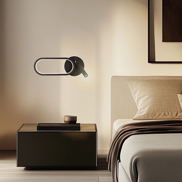 Črna LED stenska svetilka Monet – Candellux Lighting-image-2