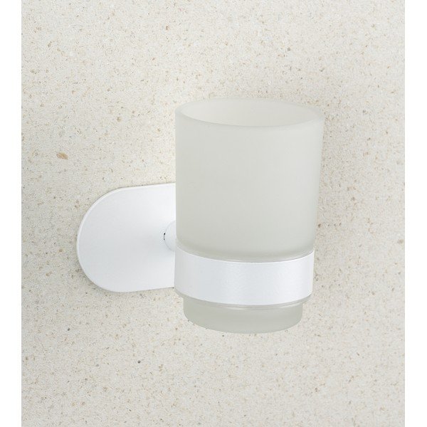 Bel steklen lonček za zobne ščetke z namestitvijo brez vrtanja Orea – Wenko-image-1