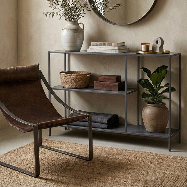 Siva jeklena stranska mizica 30x120 cm Acero – Premier Housewares-image-4