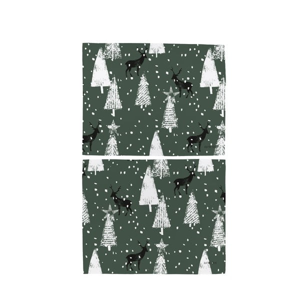 Tekstilni pogrinjki v kompletu 2 ks z božičnim motivom 35x45 cm Deer in the Forest – Butter Kings